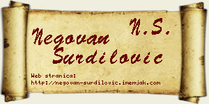 Negovan Šurdilović vizit kartica